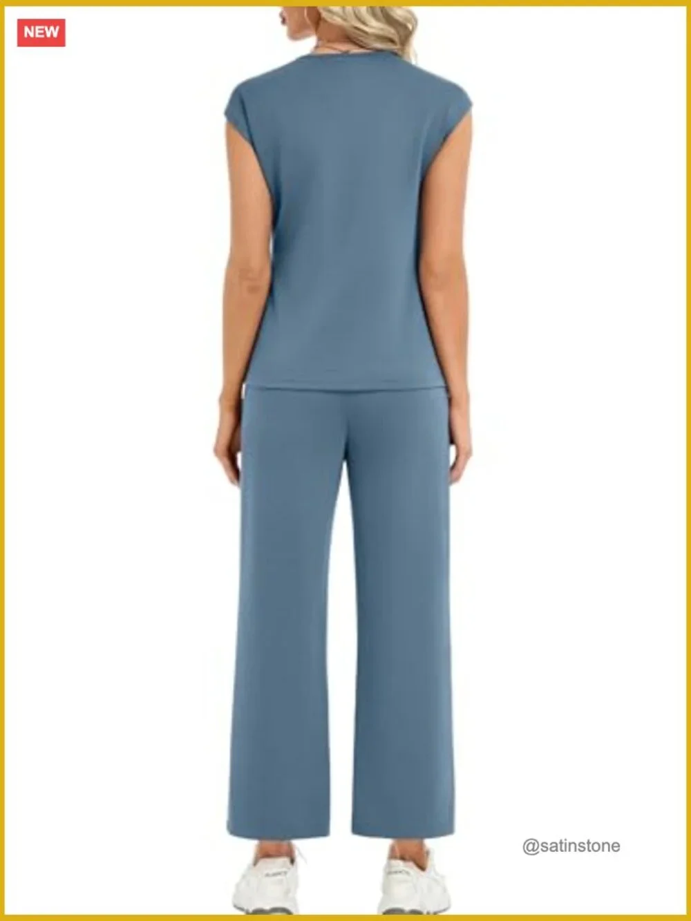 Cap Sleeve Crop Top Wide Leg Pants Matching Set